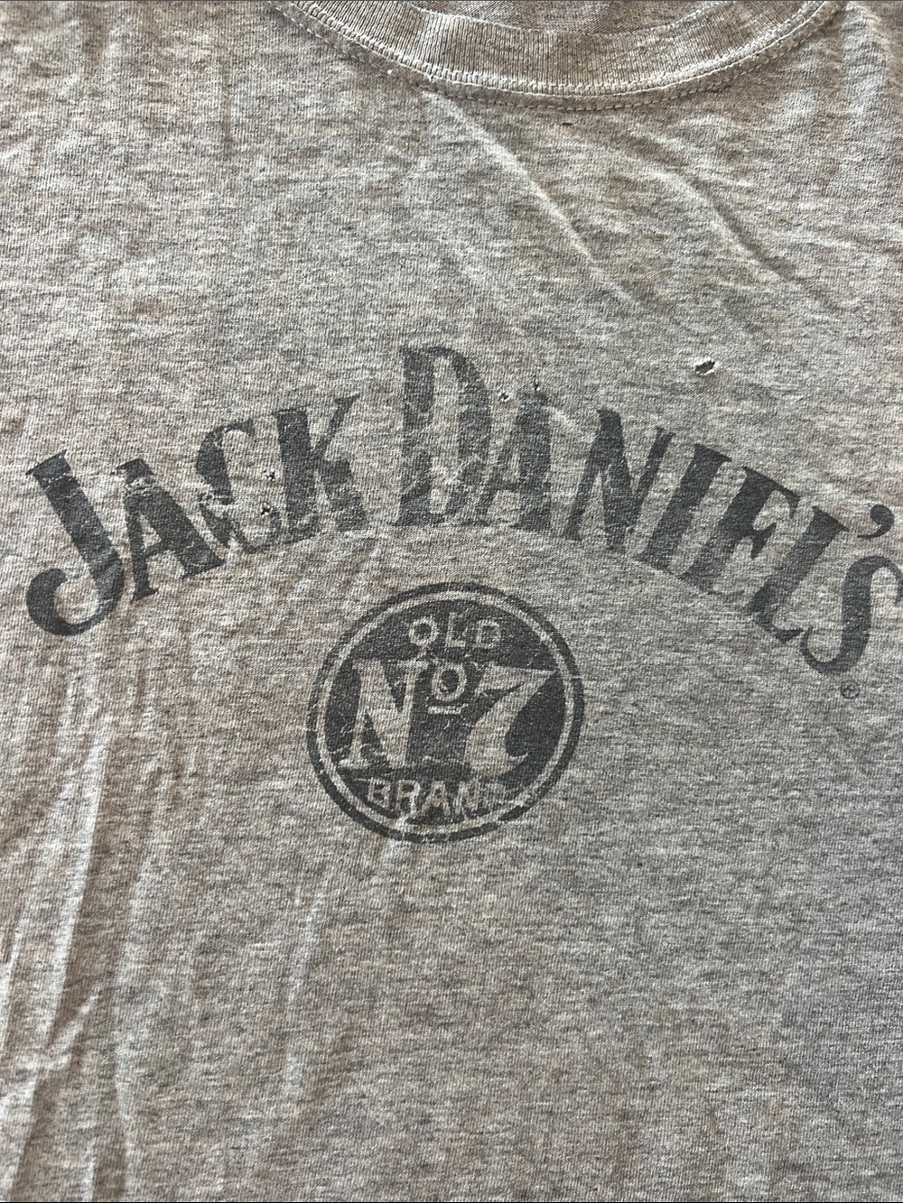 Jack Daniel’s distressed men’s shirt gildan heavy cotton large holes stain